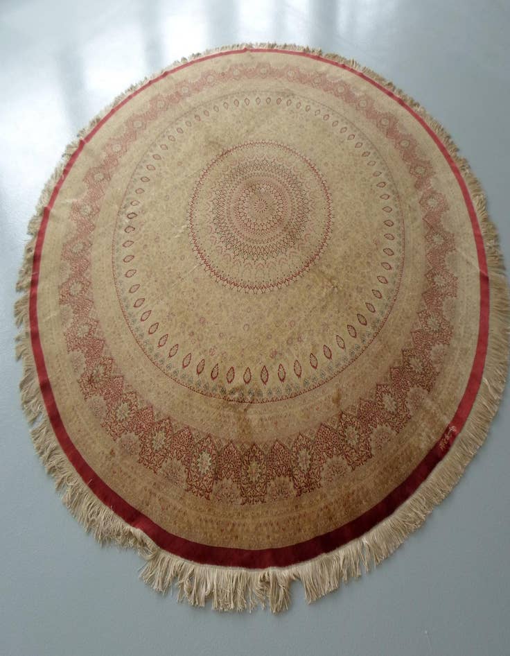 Detail image of  9' 10 x 9' 10  Hand Knotted Qom Persian Round Rug