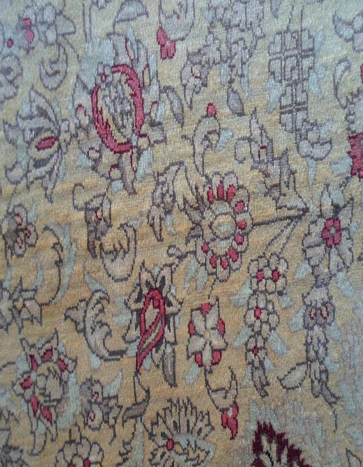 Detail image of  9' 10 x 9' 10  Hand Knotted Qom Persian Round Rug