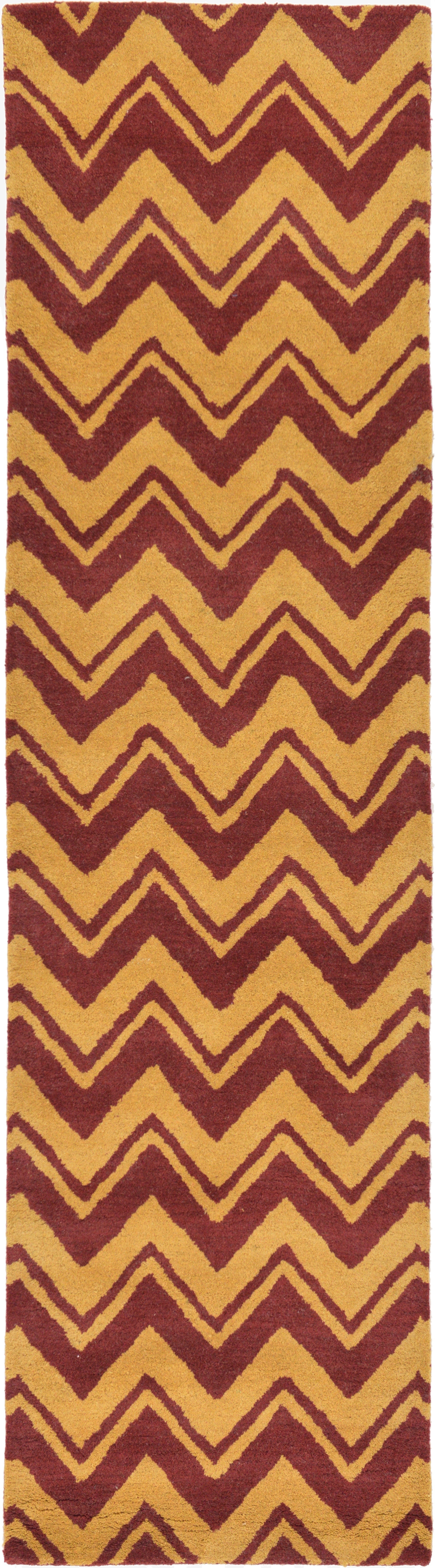  2' 7 x 9' 10 Chevron Wool Runner Rug