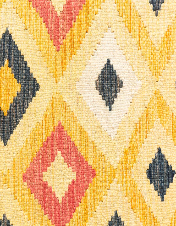 Detail image of  3' 5 x 6' 10  Hand Woven Kilim Maymana Wool Runner Rug