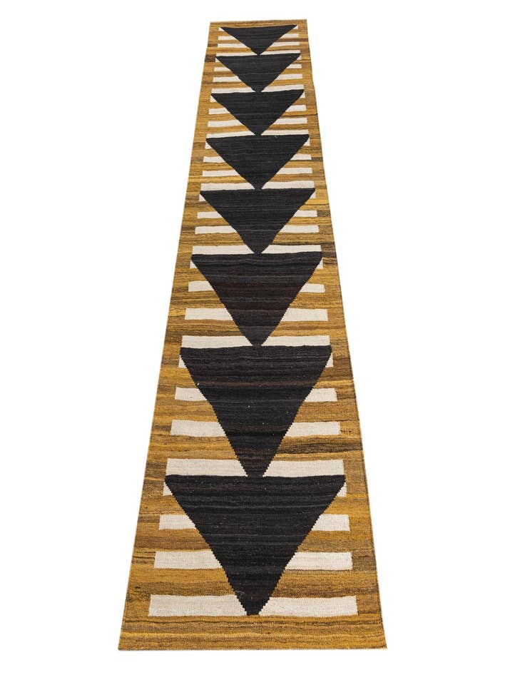 Detail image of  2' 10 x 10'  Hand Woven Kilim Modern Wool Runner Rug