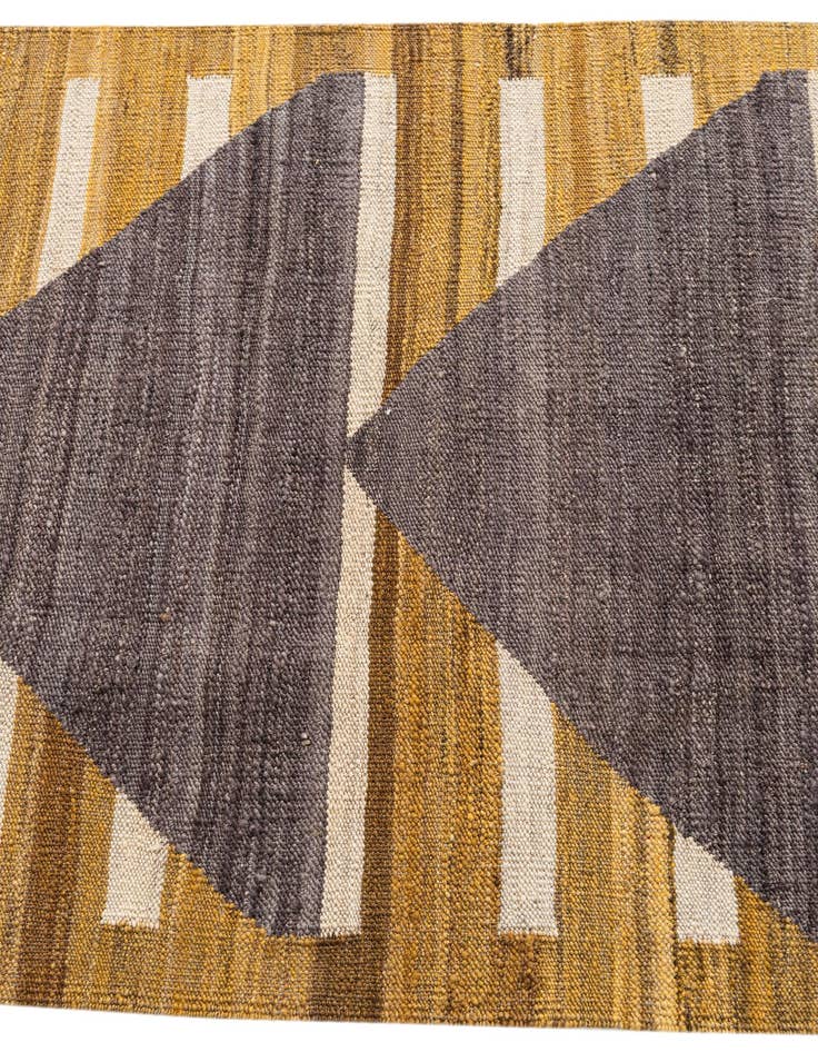 Detail image of 2' 8 x 11' 2 Hand Woven Kilim Modern Wool Runner Rug