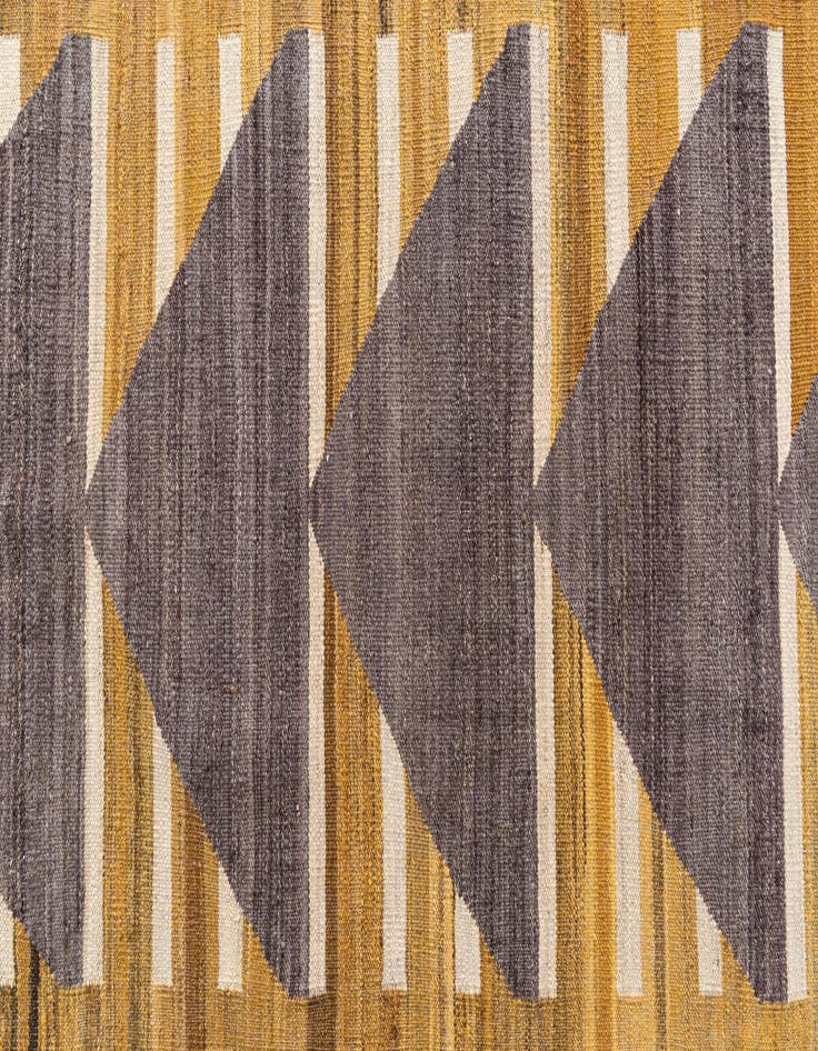 Detail image of 2' 8 x 11' 2 Hand Woven Kilim Modern Wool Runner Rug