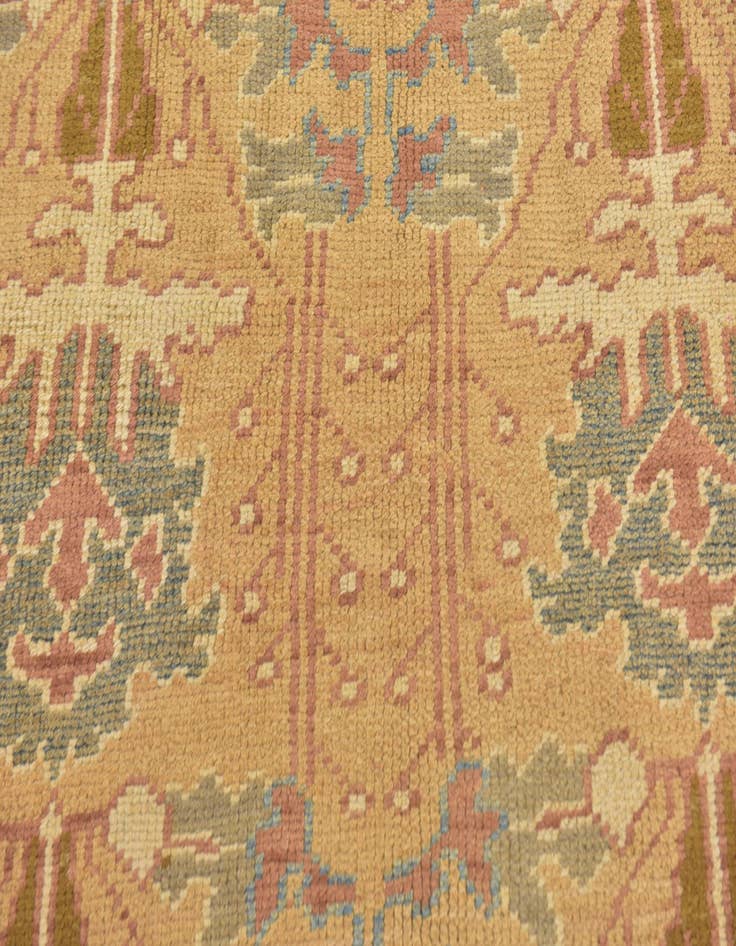 Detail image of  4' 5 x 8' 2  Hand Knotted Oushak Wool Runner Rug