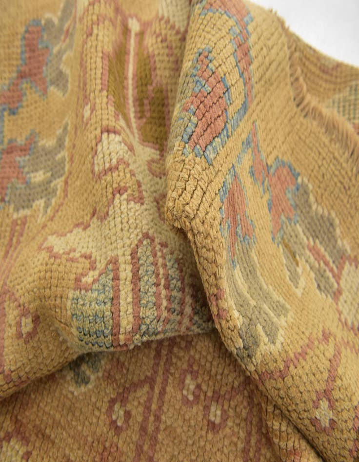 Detail image of  4' 5 x 8' 2  Hand Knotted Oushak Wool Runner Rug