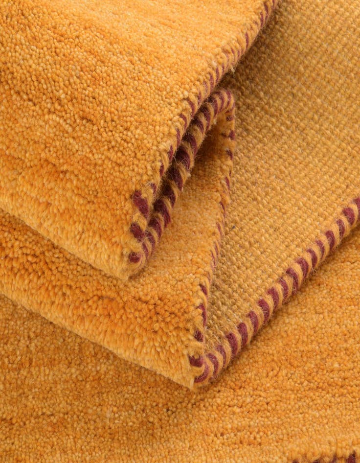 Detail image of  2' 7 x 6' 7  Hand Knotted Solid Gabbeh Wool Runner Rug