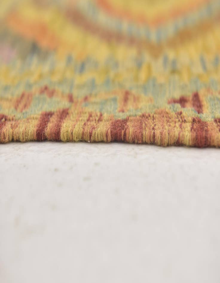 Detail image of  3' x 3' 8  Hand Woven Kilim Maymana Wool Square Rug