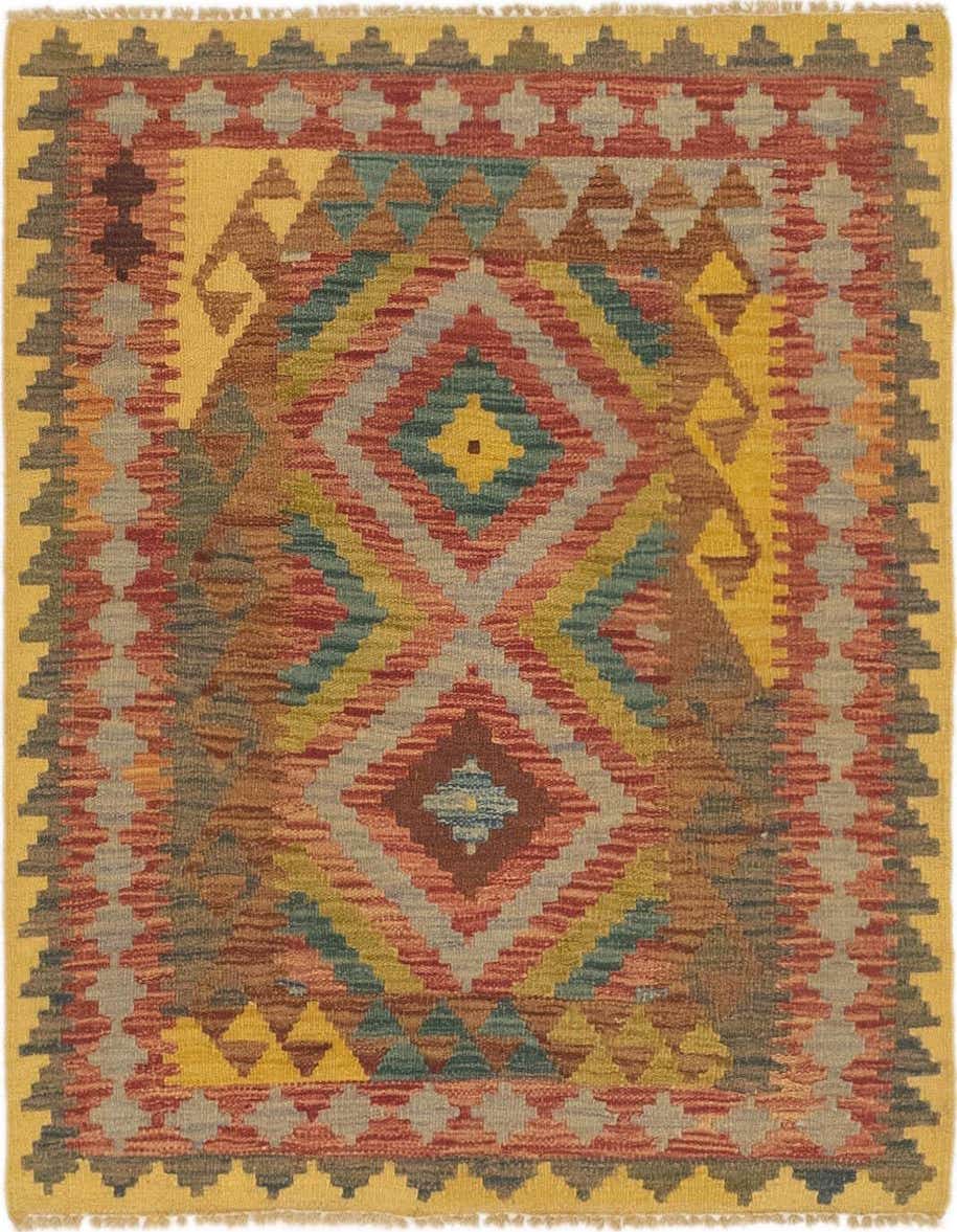 Primary image  3' 3 x 3' 6  Hand Woven Kilim Maymana Wool Square Rug