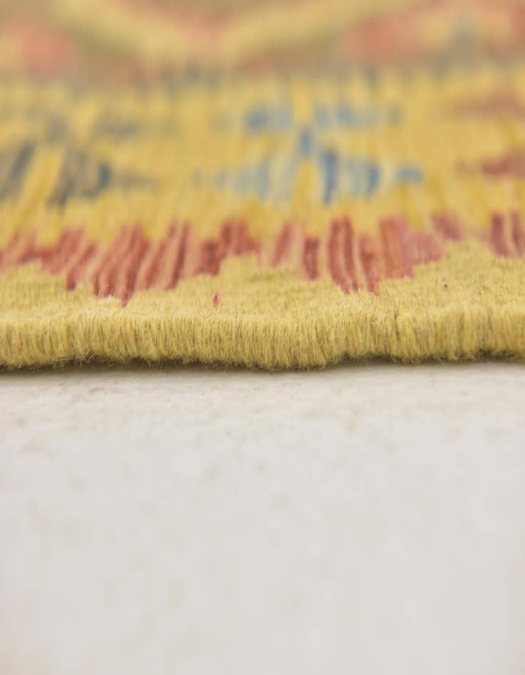 Detail image of  3' 2 x 3' 5  Hand Woven Kilim Maymana Wool Square Rug