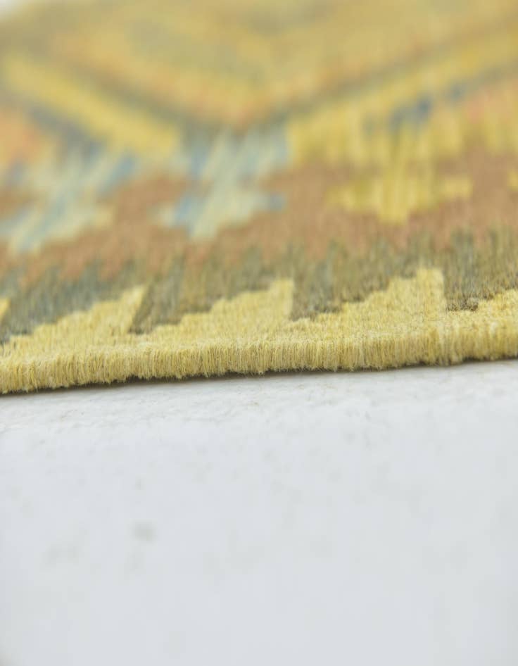 Detail image of  3' 2 x 3' 10  Hand Woven Kilim Maymana Wool Square Rug