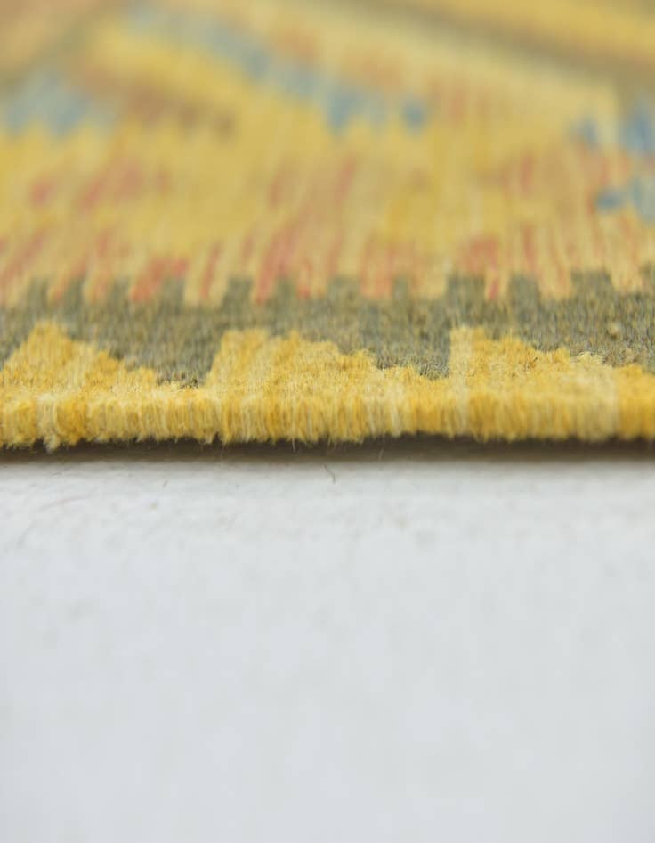 Detail image of  3' 2 x 3' 7  Hand Woven Kilim Maymana Wool Square Rug