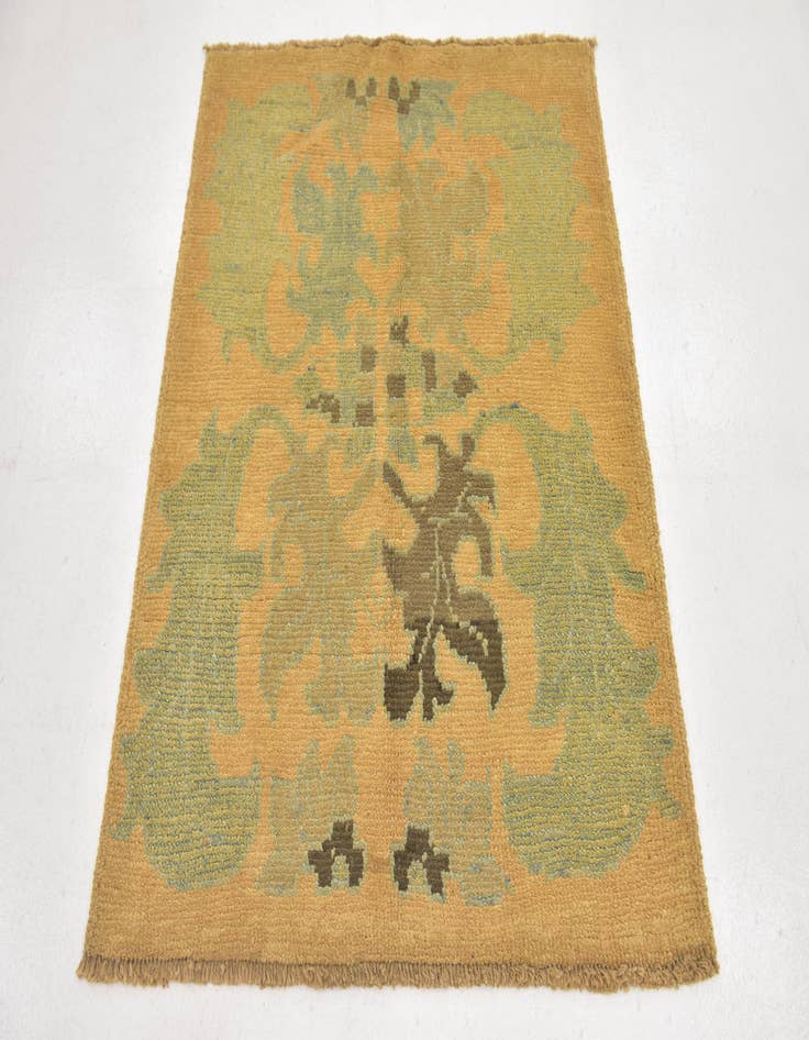 Detail image of  3' 8 x 4' 5  Hand Knotted Oushak Wool Square Rug