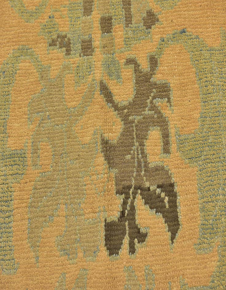 Detail image of  3' 8 x 4' 5  Hand Knotted Oushak Wool Square Rug