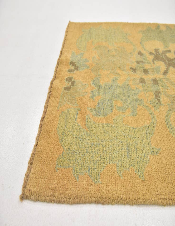Detail image of  3' 8 x 4' 5  Hand Knotted Oushak Wool Square Rug