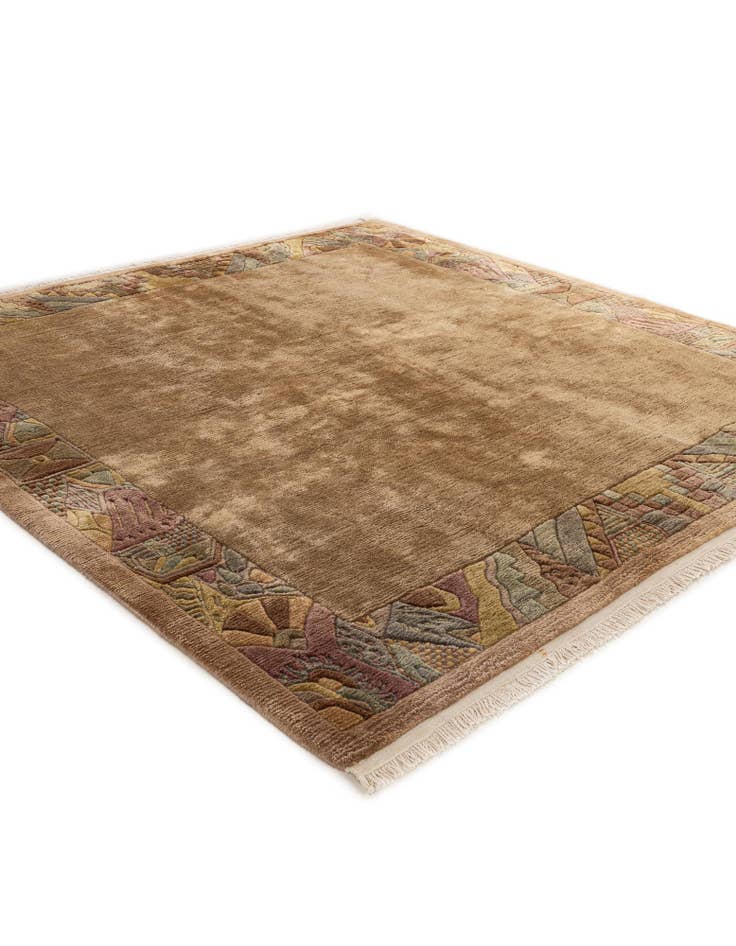 Detail image of  6' 7 x 6' 7  Hand Knotted Tibet Wool Square Rug