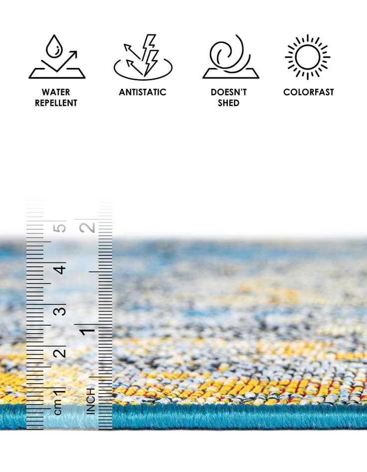 Detail image of  7' 10 x 10'  Washable Modern Indoor / Outdoor Rug