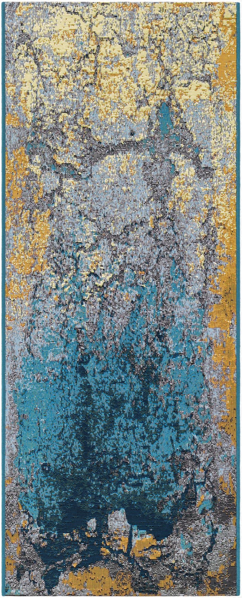  2' x 5'  Washable Modern Indoor / Outdoor Runner Rug