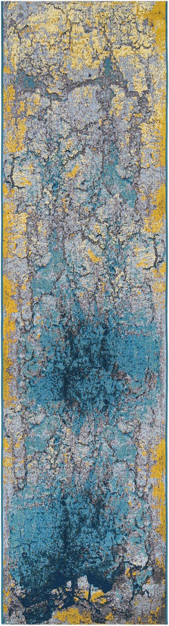  2' 7 x 10'  Washable Modern Indoor / Outdoor Runner Rug