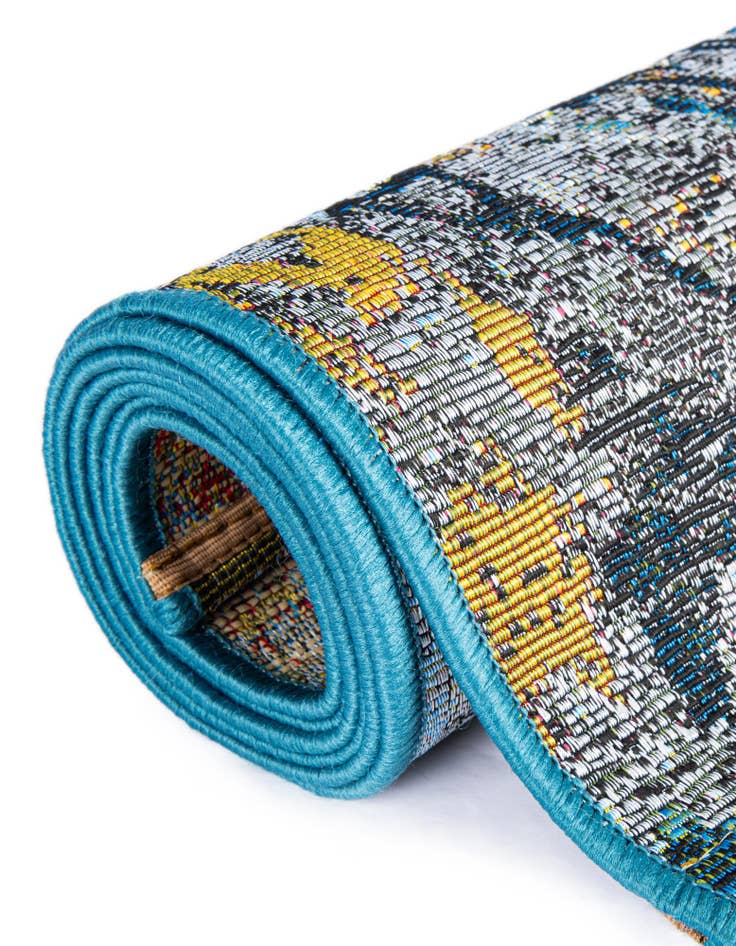 Detail image of  10' x 10'  Washable Modern Indoor / Outdoor Square Rug