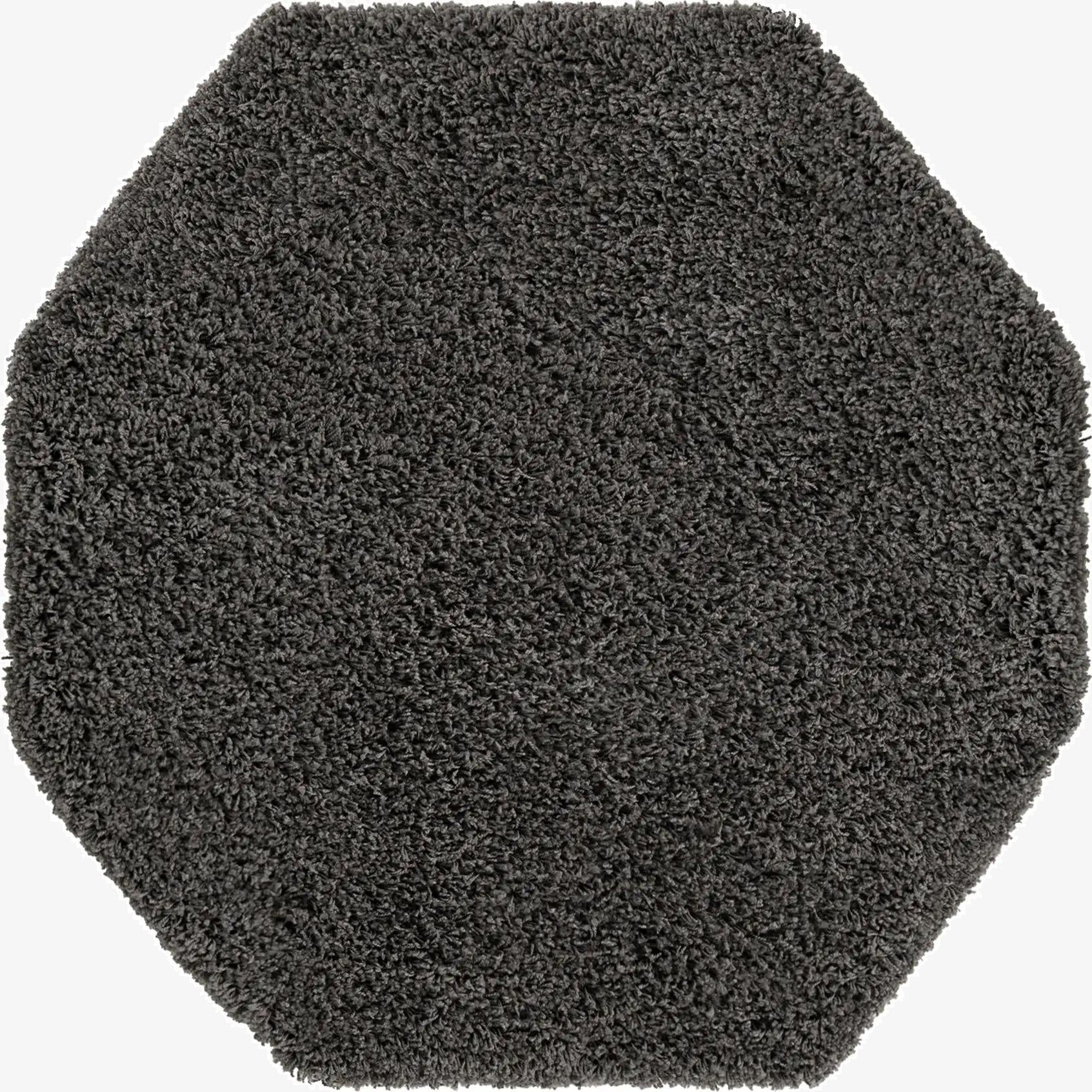  4' x 4' Solid Shag Octagon Rug