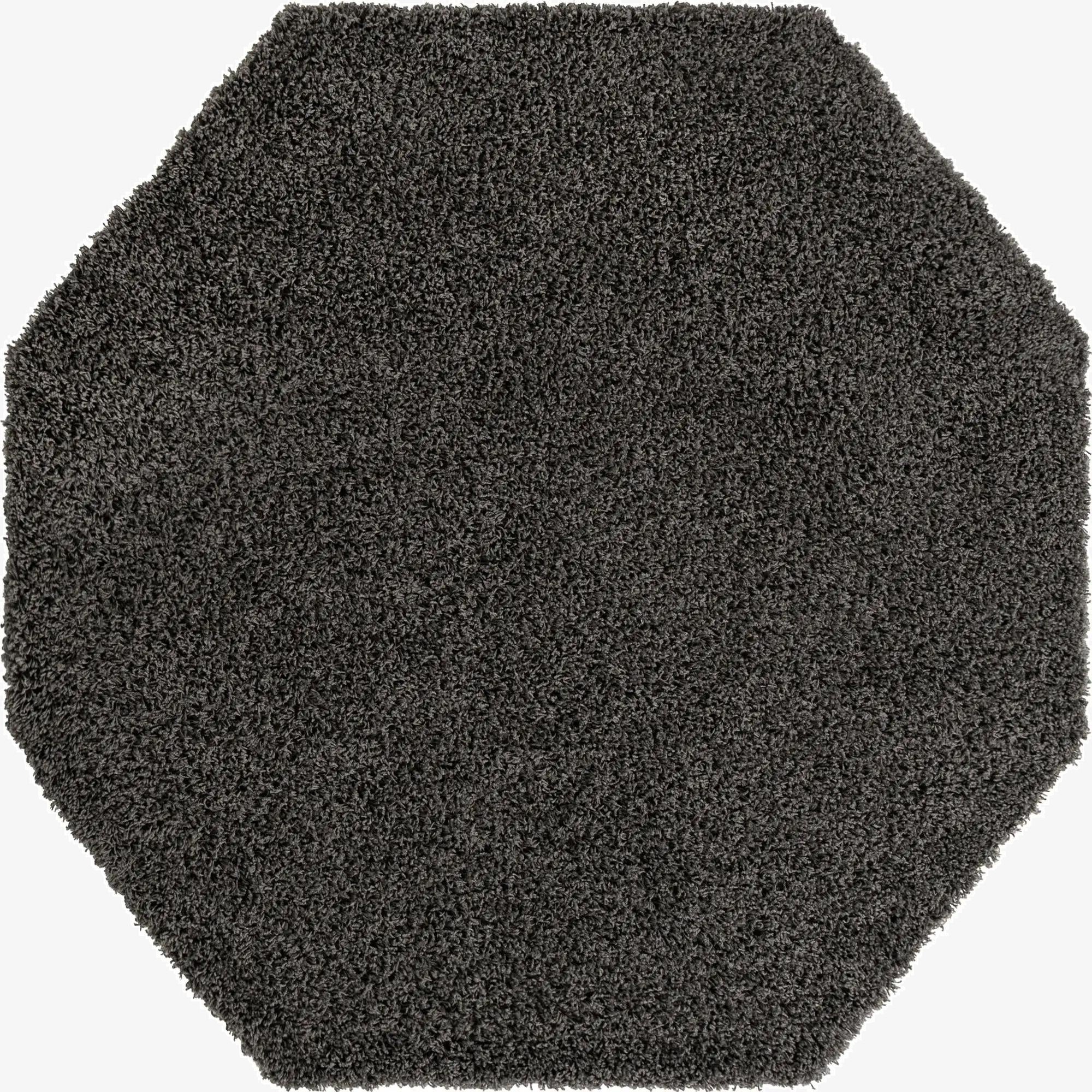  6' x 6' Solid Shag Octagon Rug