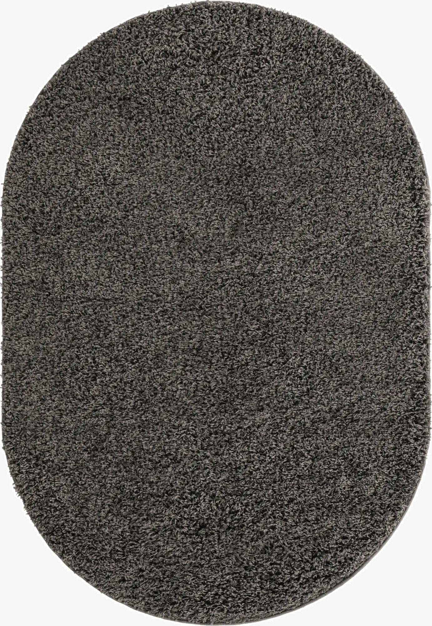  4' x 6' Solid Shag Oval Rug