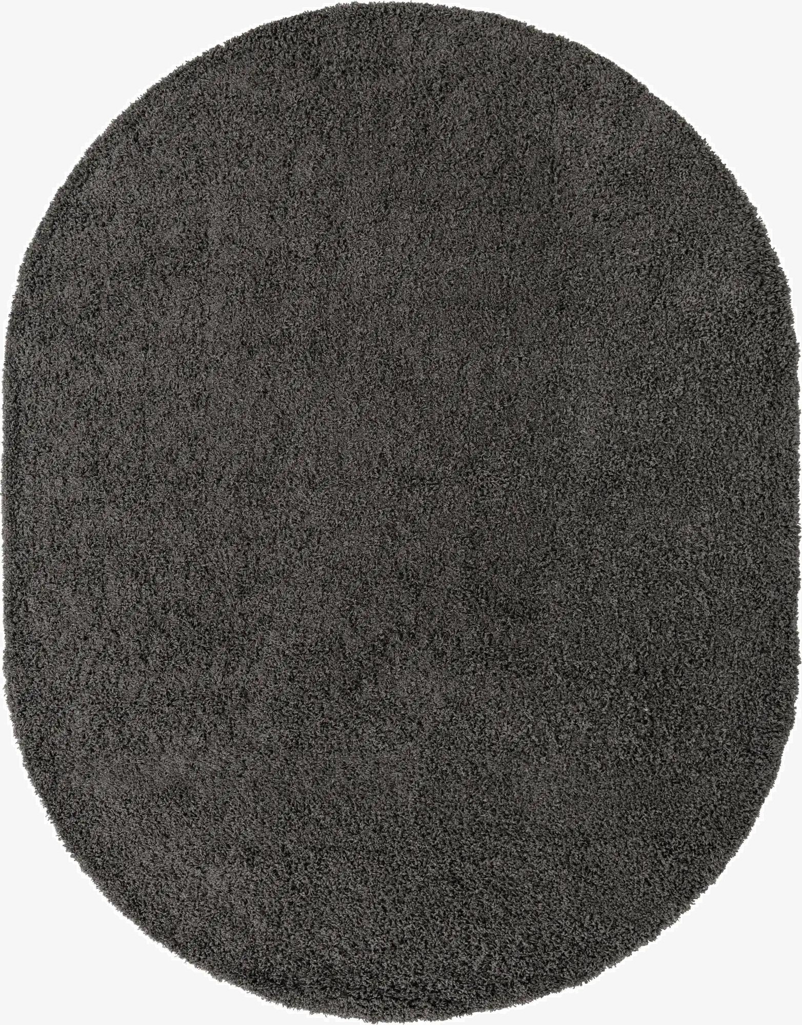  7' 10 x 10' Solid Shag Oval Rug