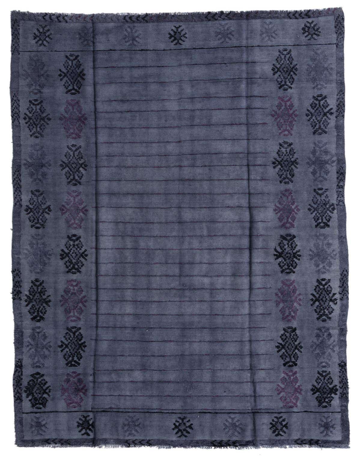 A 7x10 rectangular Darya rug in shades of gray with a textured, modern oriental pattern and abstract lines.