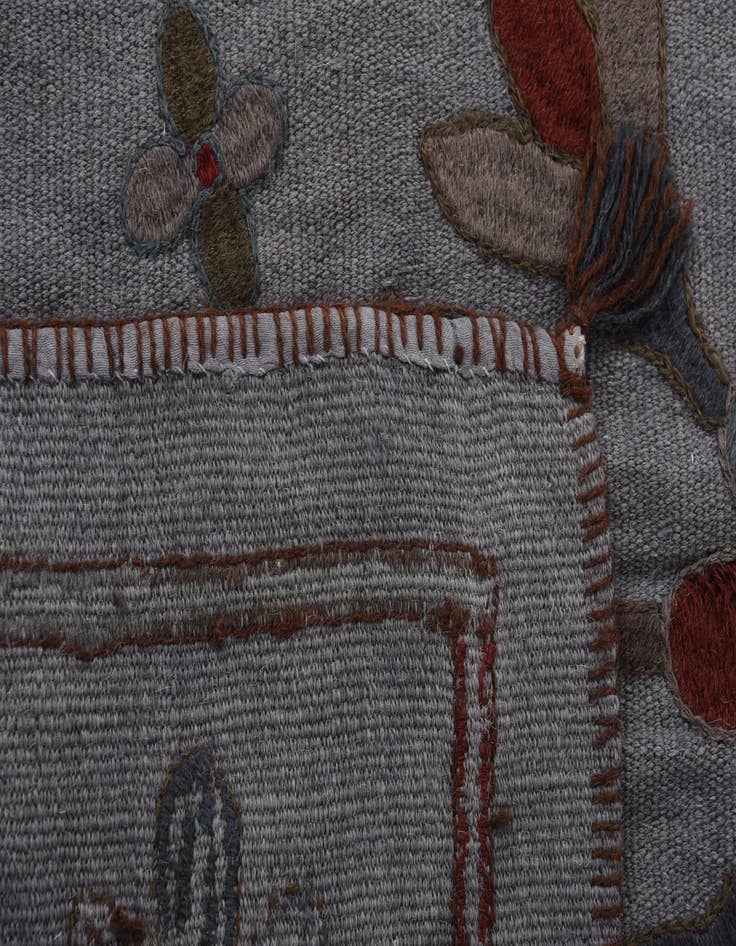 Detail image of  4' x 5' 5  Hand Woven Kilim Modern Wool Rug