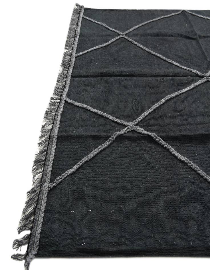 Detail image of  4' 2 x 6'  Hand Woven Kilim Modern Wool Rug