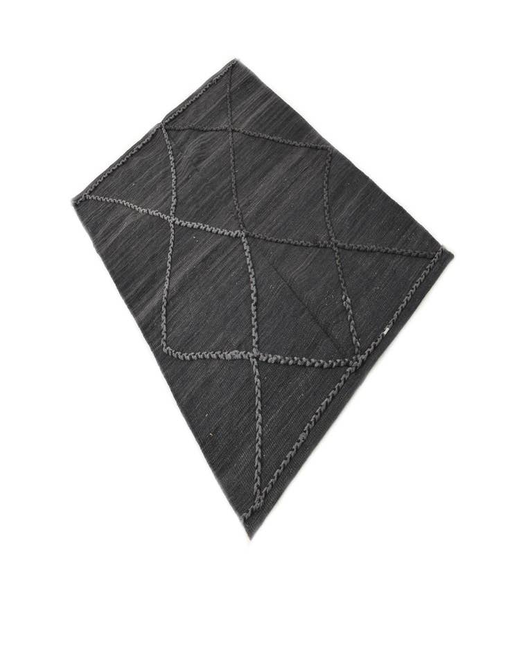 Detail image of  3' 5 x 4' 11  Hand Woven Kilim Modern Wool Rug