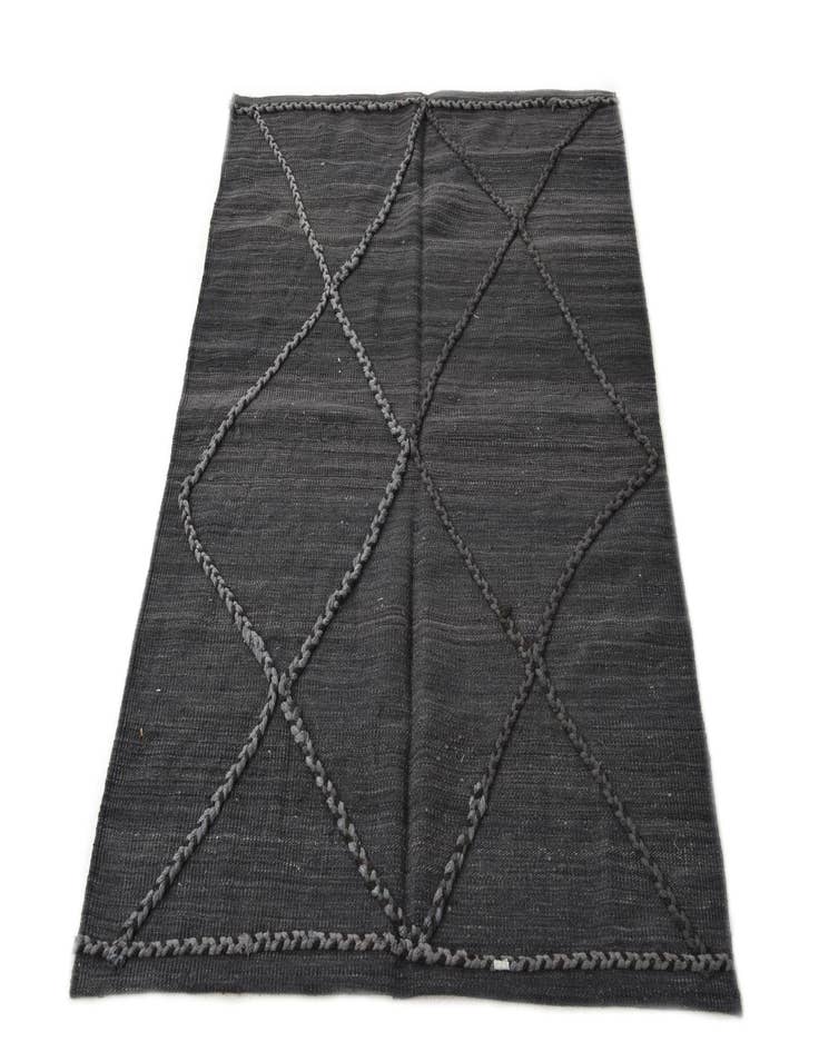 Detail image of  3' 5 x 4' 11  Hand Woven Kilim Modern Wool Rug