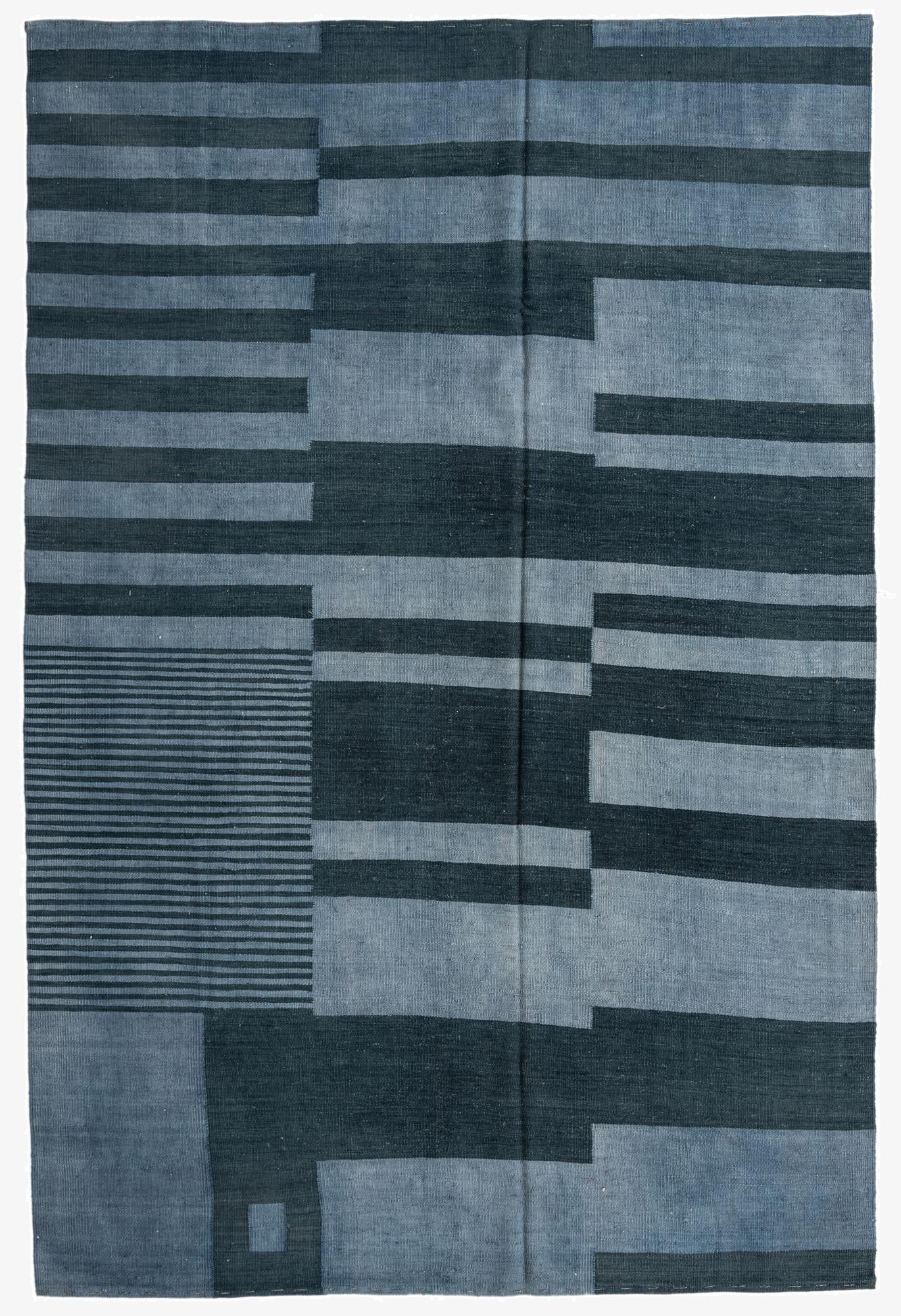  6' 4 x 9' 3  Hand Woven Kilim Modern Wool Rug