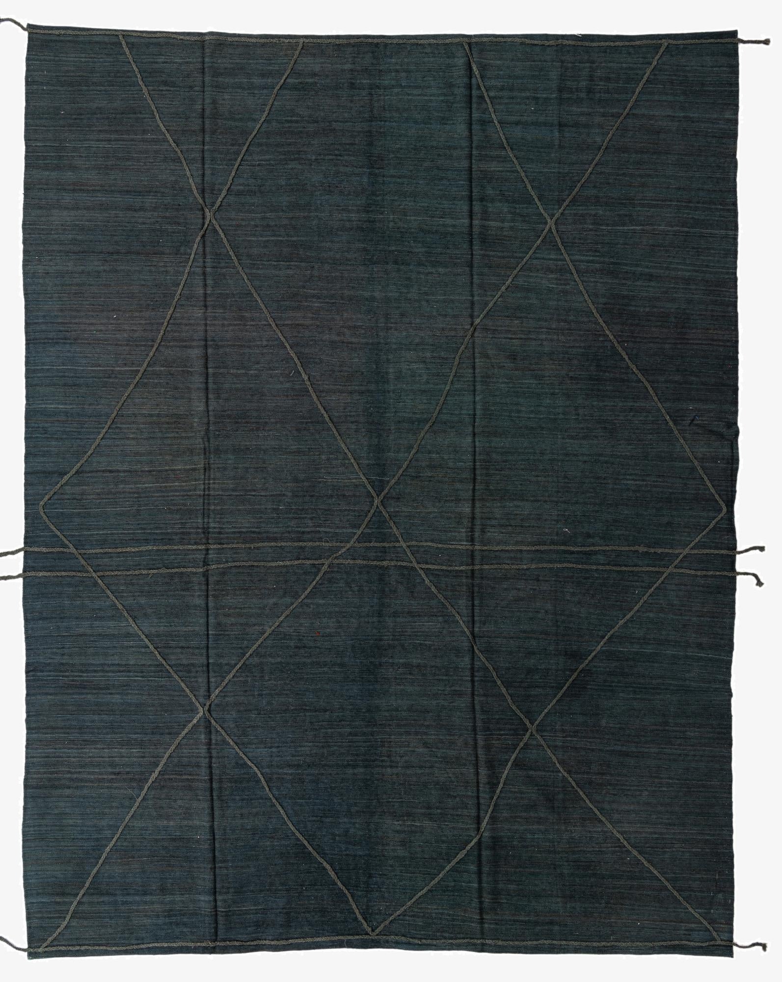  9' 9 x 12' 7  Hand Woven Kilim Modern Wool Rug