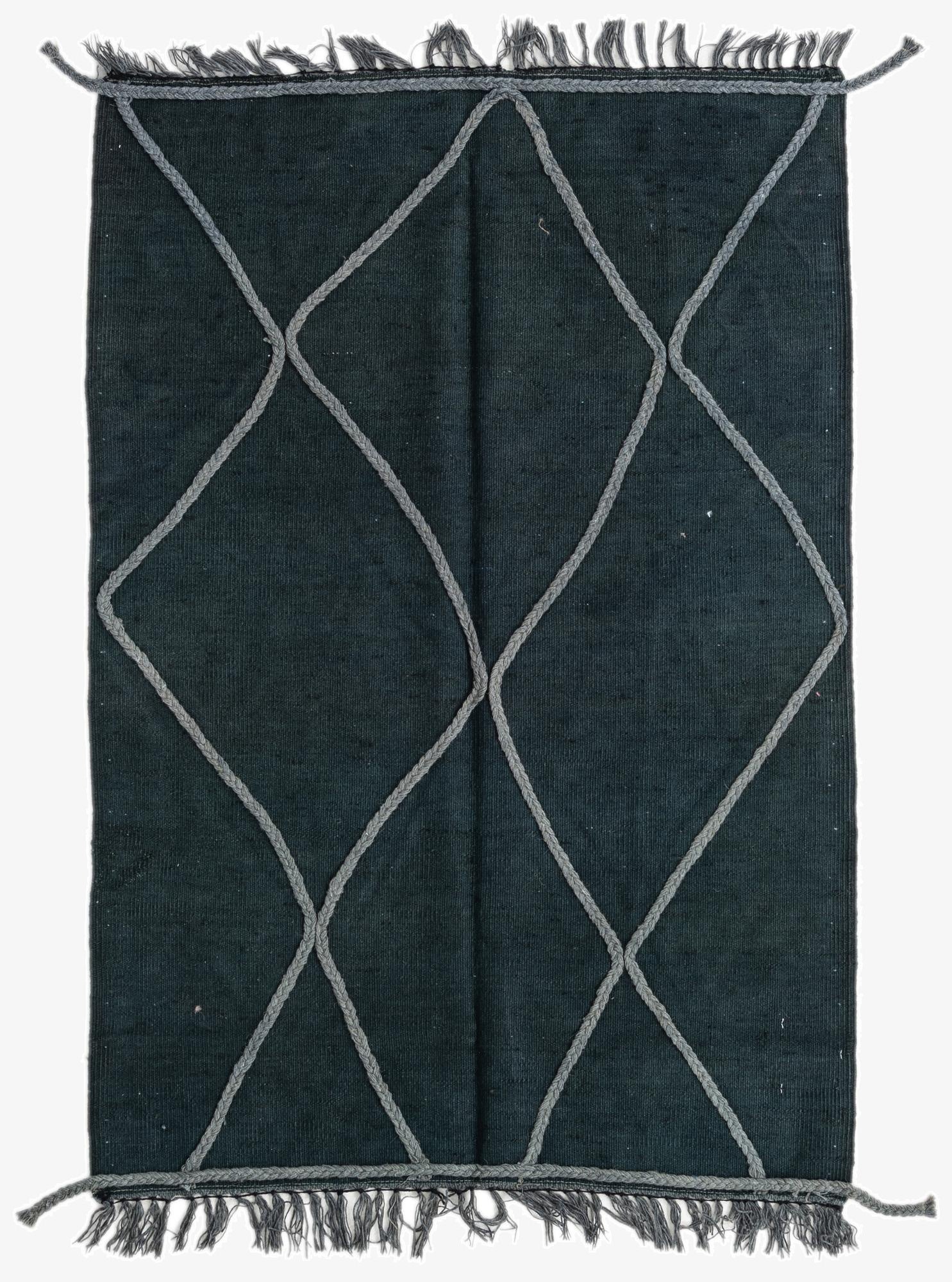  3' 4 x 4' 10  Hand Woven Kilim Modern Wool Rug