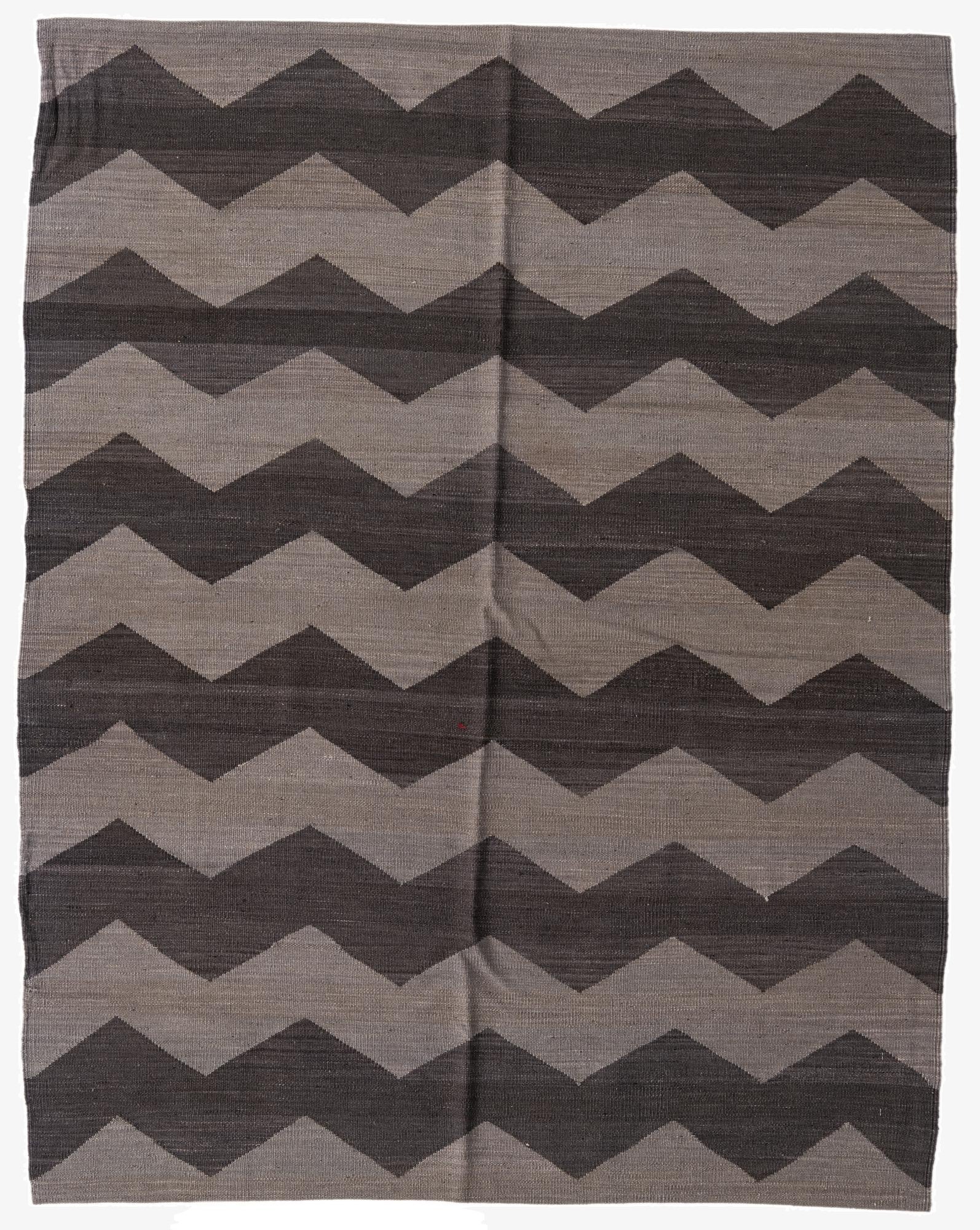  5' x 6' 4  Hand Woven Kilim Modern Wool Rug