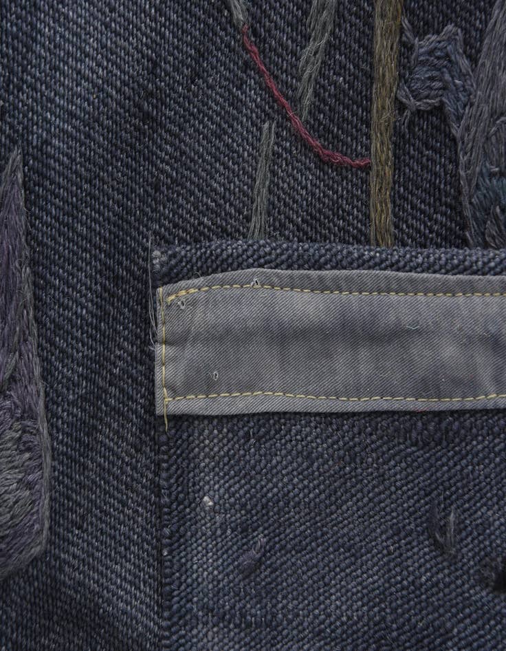 Detail image of  3' 1 x 4' 8  Hand Woven Kilim Suzani Wool Rug