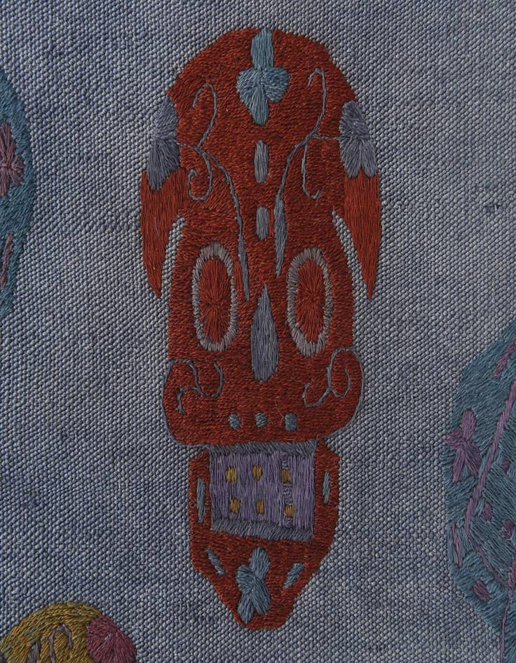 Detail image of  4' 3 x 5' 6  Hand Woven Kilim Suzani Wool Rug