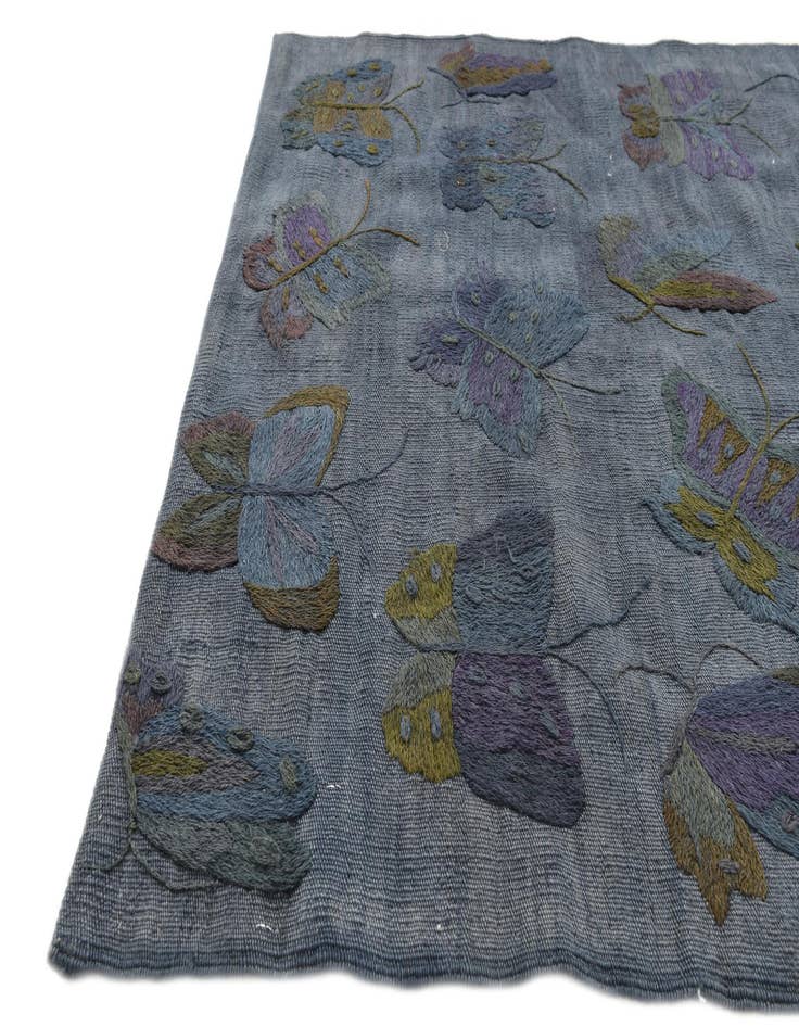 Detail image of  3' 5 x 4' 6  Hand Woven Kilim Suzani Wool Rug