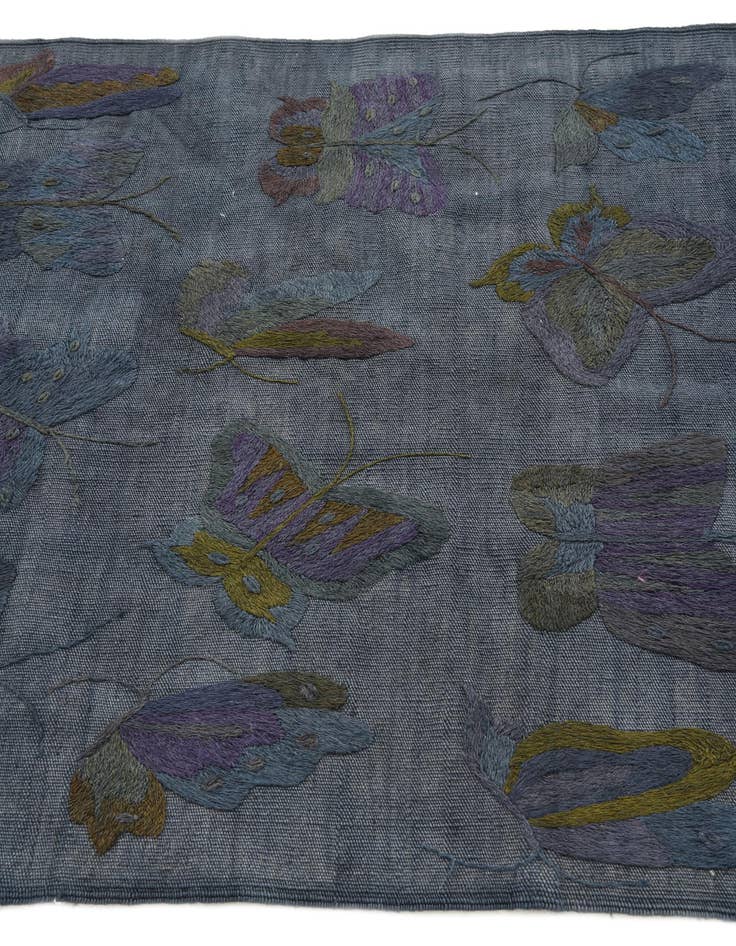 Detail image of  3' 5 x 4' 6  Hand Woven Kilim Suzani Wool Rug