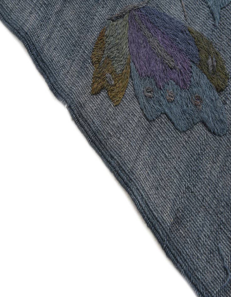 Detail image of  3' 5 x 4' 6  Hand Woven Kilim Suzani Wool Rug