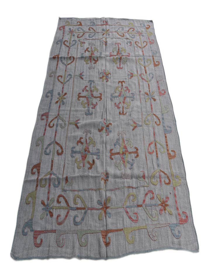 Detail image of  5' 5 x 7' 10  Hand Woven Kilim Suzani Wool Rug