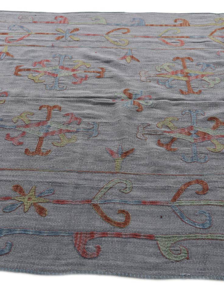 Detail image of  5' 5 x 7' 10  Hand Woven Kilim Suzani Wool Rug