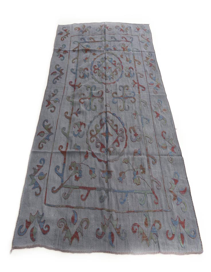 Detail image of  5' 6 x 7' 10  Hand Woven Kilim Suzani Wool Rug