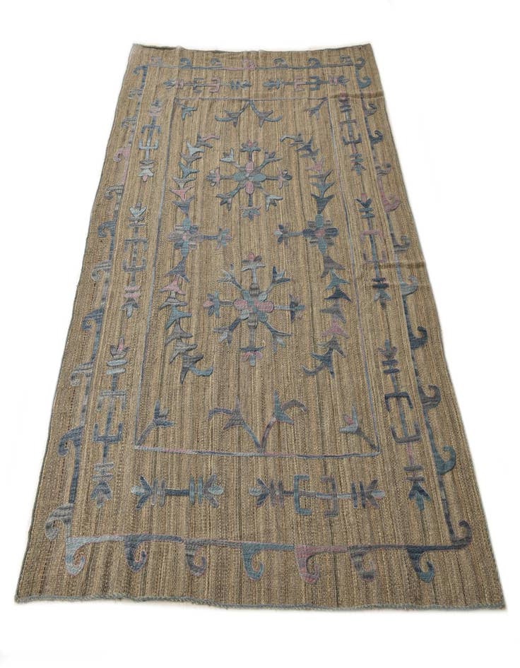 Detail image of  5' 7 x 7' 8  Hand Woven Kilim Suzani Wool Rug