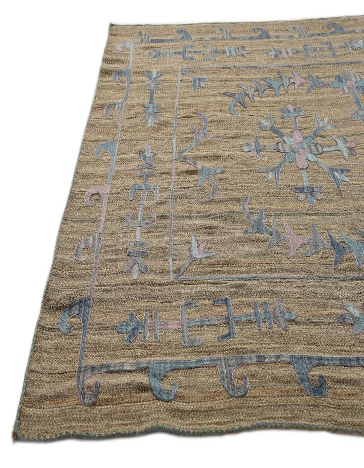 Detail image of  5' 7 x 7' 8  Hand Woven Kilim Suzani Wool Rug