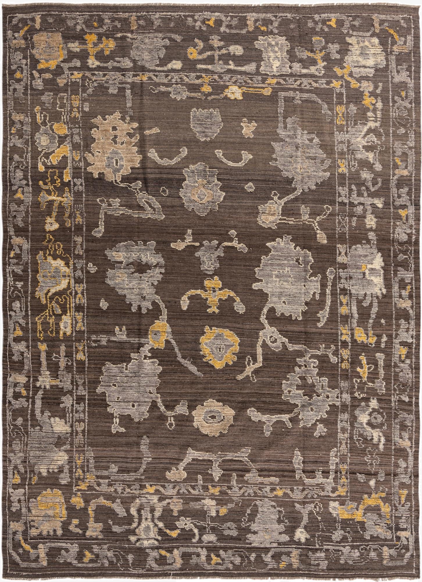  9' x 12' 3  Hand Knotted Oushak Wool Rug