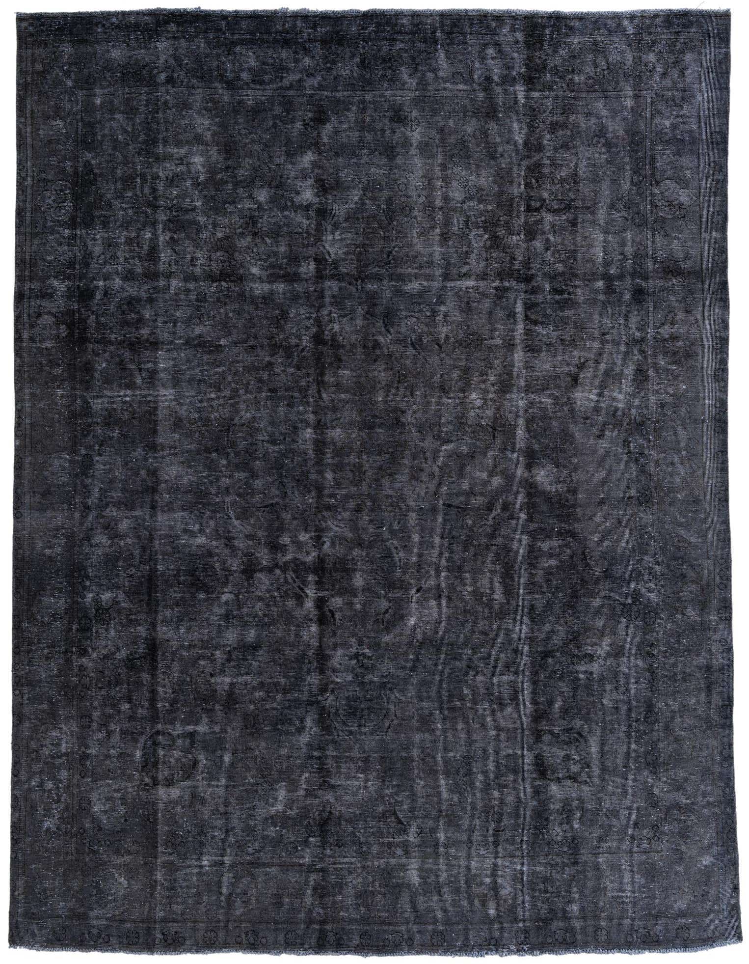 A large 9x12 rectangular gray wool area rug with a subtle distressed Persian medallion pattern.