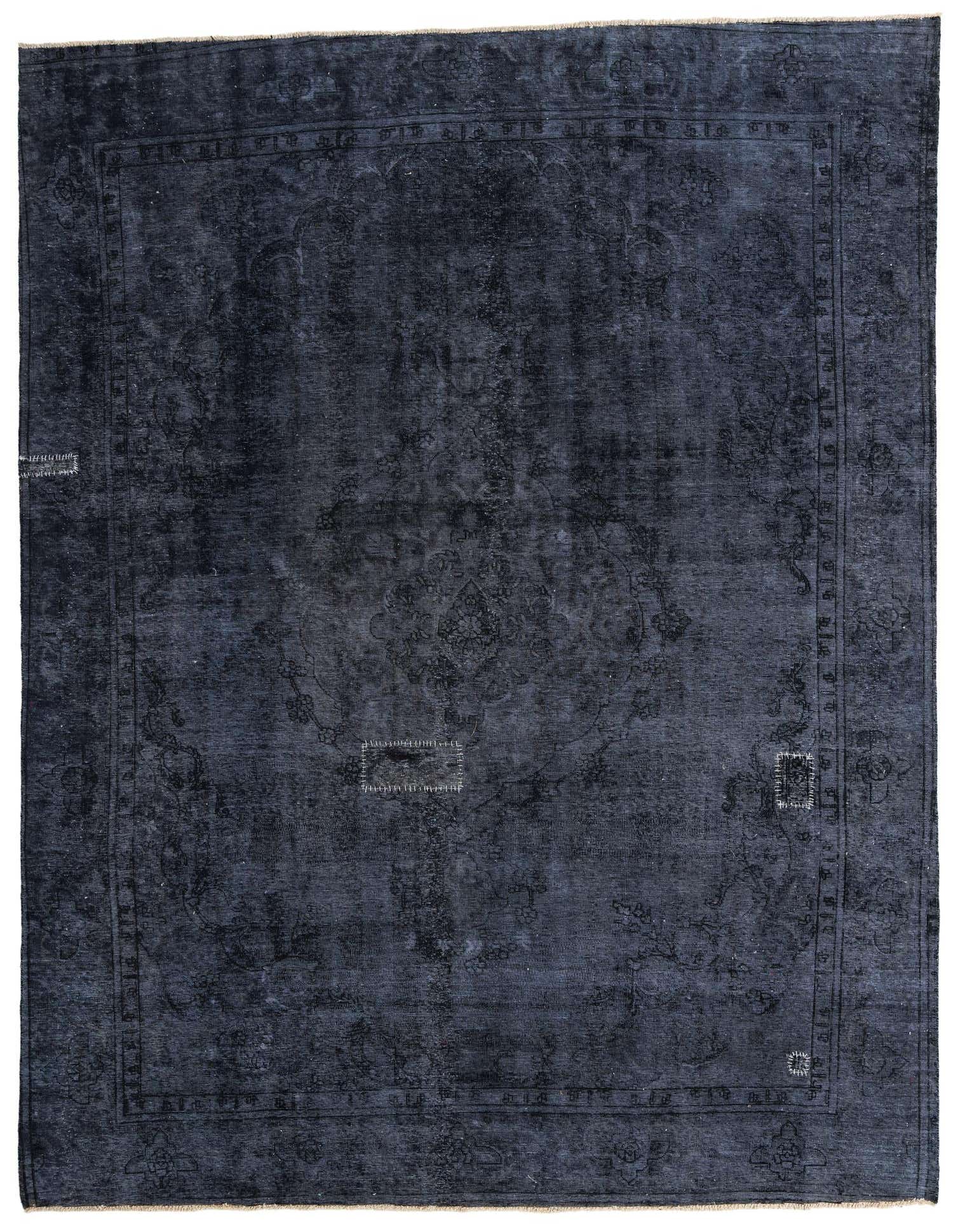 A 9x12 rectangular gray wool rug with a subtle distressed Persian medallion and border pattern, suitable for a living room.