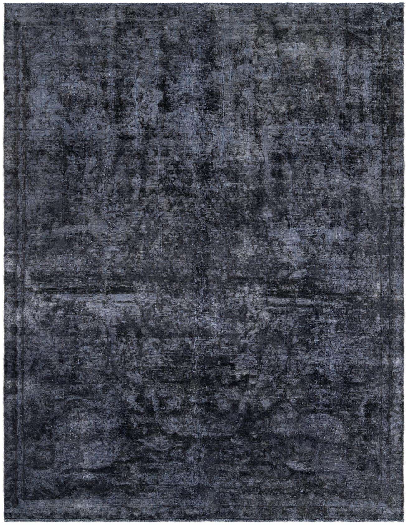 A 7x10 rectangular Ultra Vintage wool rug in shades of gray and silver, featuring a distressed Persian medallion pattern.